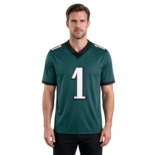 Matching Family #1 Football Stitched Jersey Green | Men Women Youth Game Day Shirt, Free Shipping