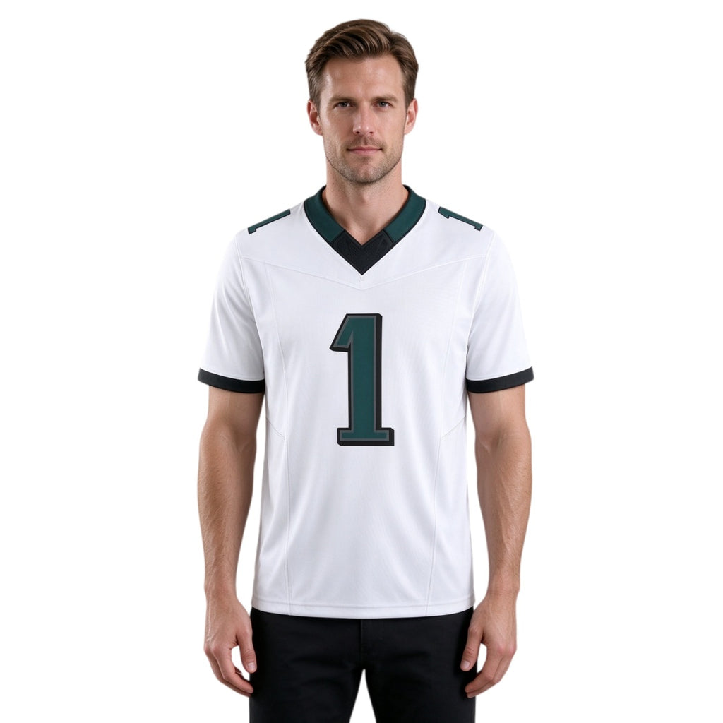 Matching Family #1 Football Stitched Jersey White | Men Women Youth Game Day Shirt, Free Shipping
