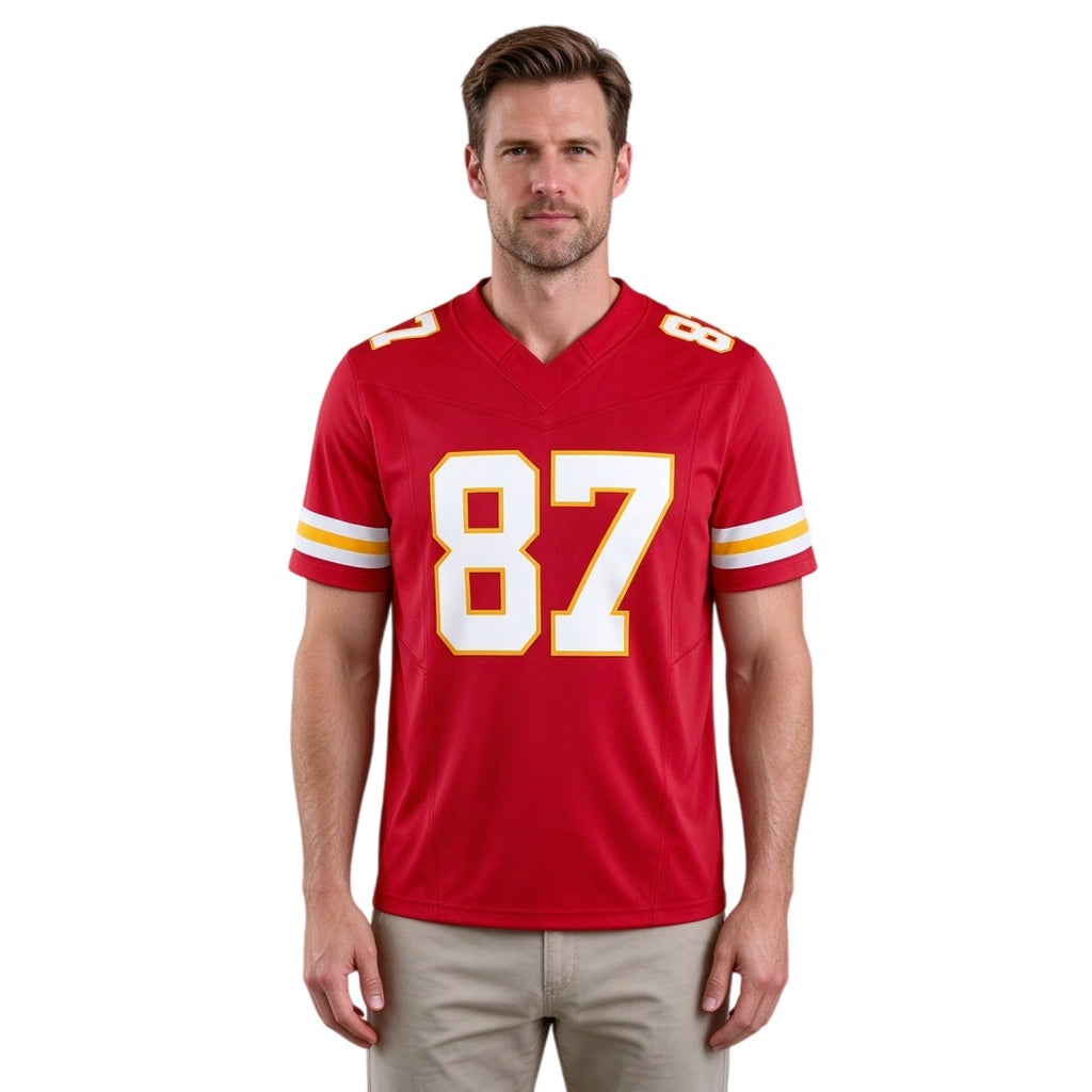 Matching Family #87 Football Stitched Jersey Red | Men Women Youth Game Day Shirt, Free Shipping