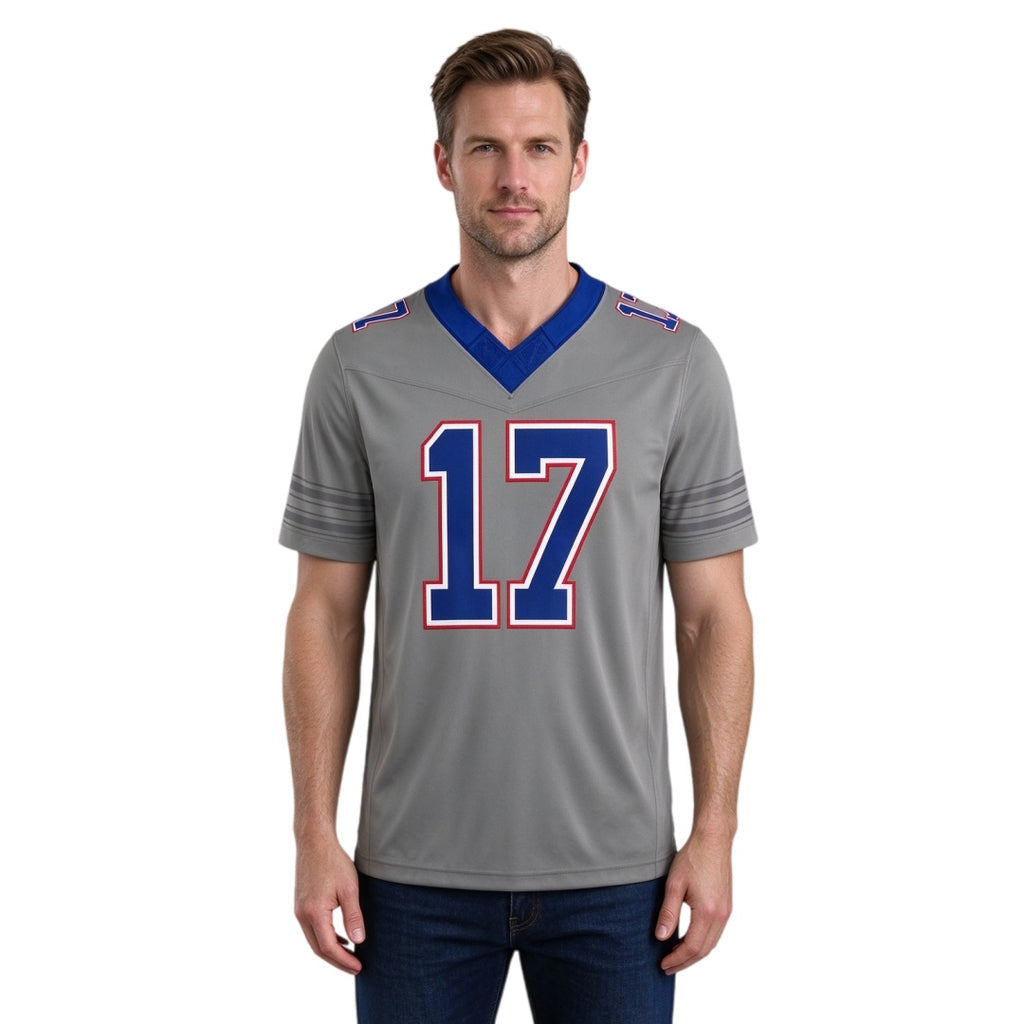 Matching Family #17 Football Stitched Jersey Gray | Men Women Youth Game Day Shirt, Free Shipping