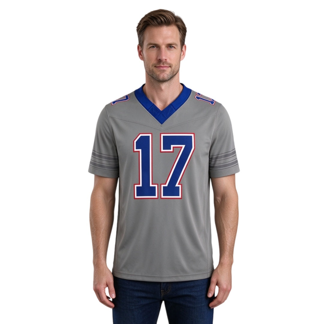 Matching Family #17 Football Stitched Jersey Gray | Men Women Youth Game Day Shirt, Free Shipping